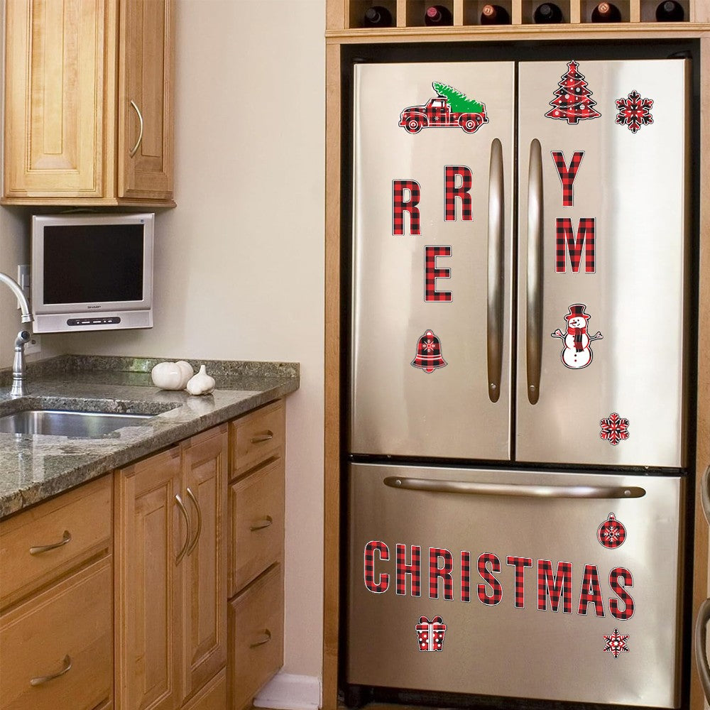 1 Set of 24-Piece Magnetic Christmas Garage Door Decal Xmas Garage Door Decor