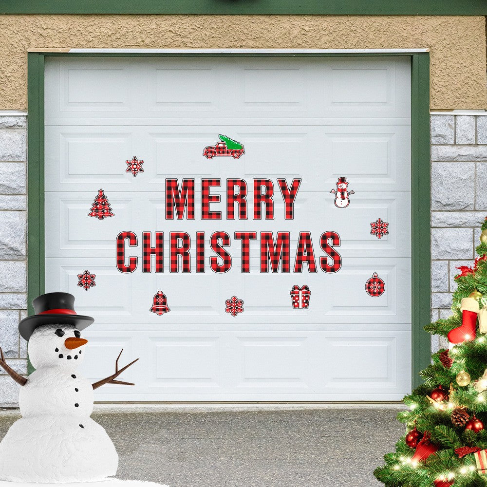 2 Sets of 24-Piece Magnetic Christmas Garage Door Decal Xmas Garage Door Decor