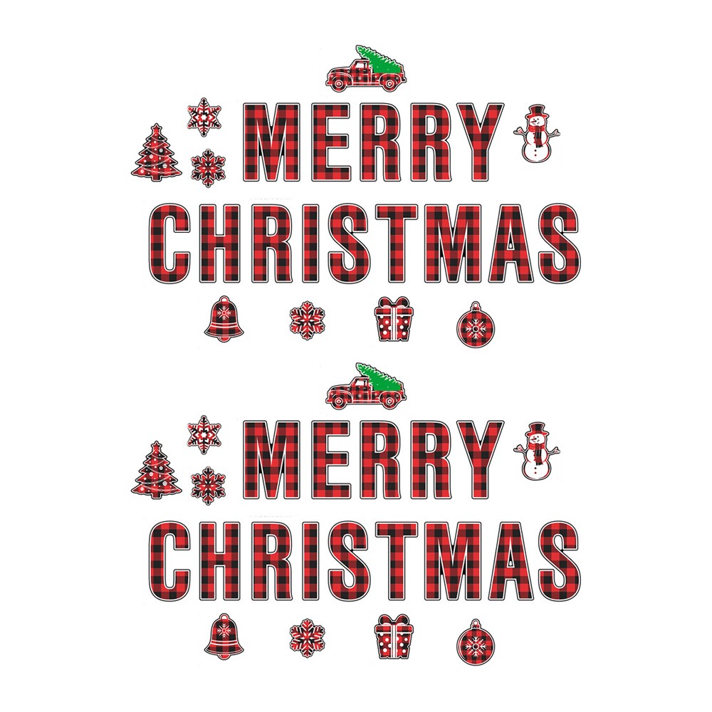 2 Sets of 24-Piece Magnetic Christmas Garage Door Decal Xmas Garage Door Decor