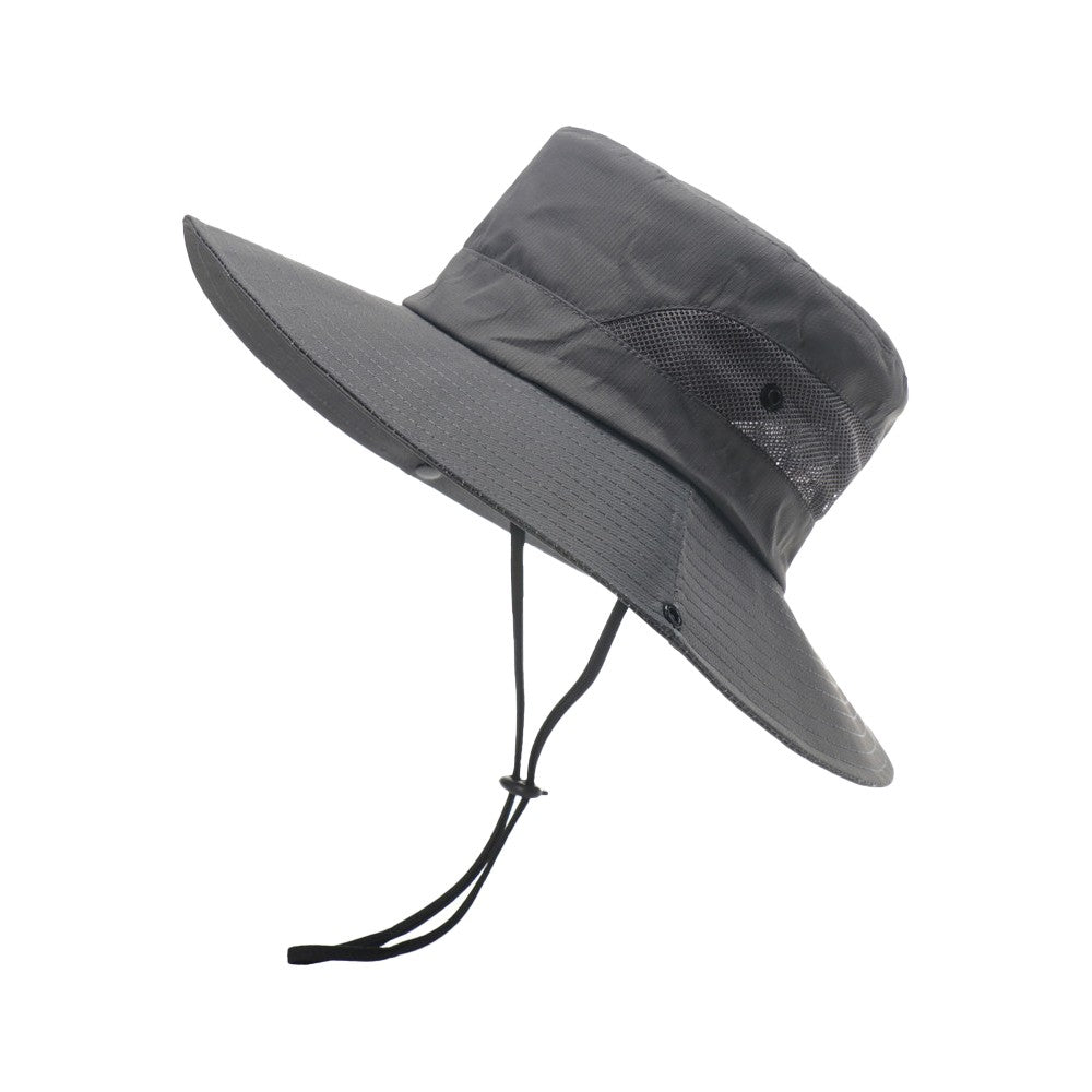 Wide Brim Bucket Hat Sun Hat Breathable Hiking Hat Fisherman Hat - Grey