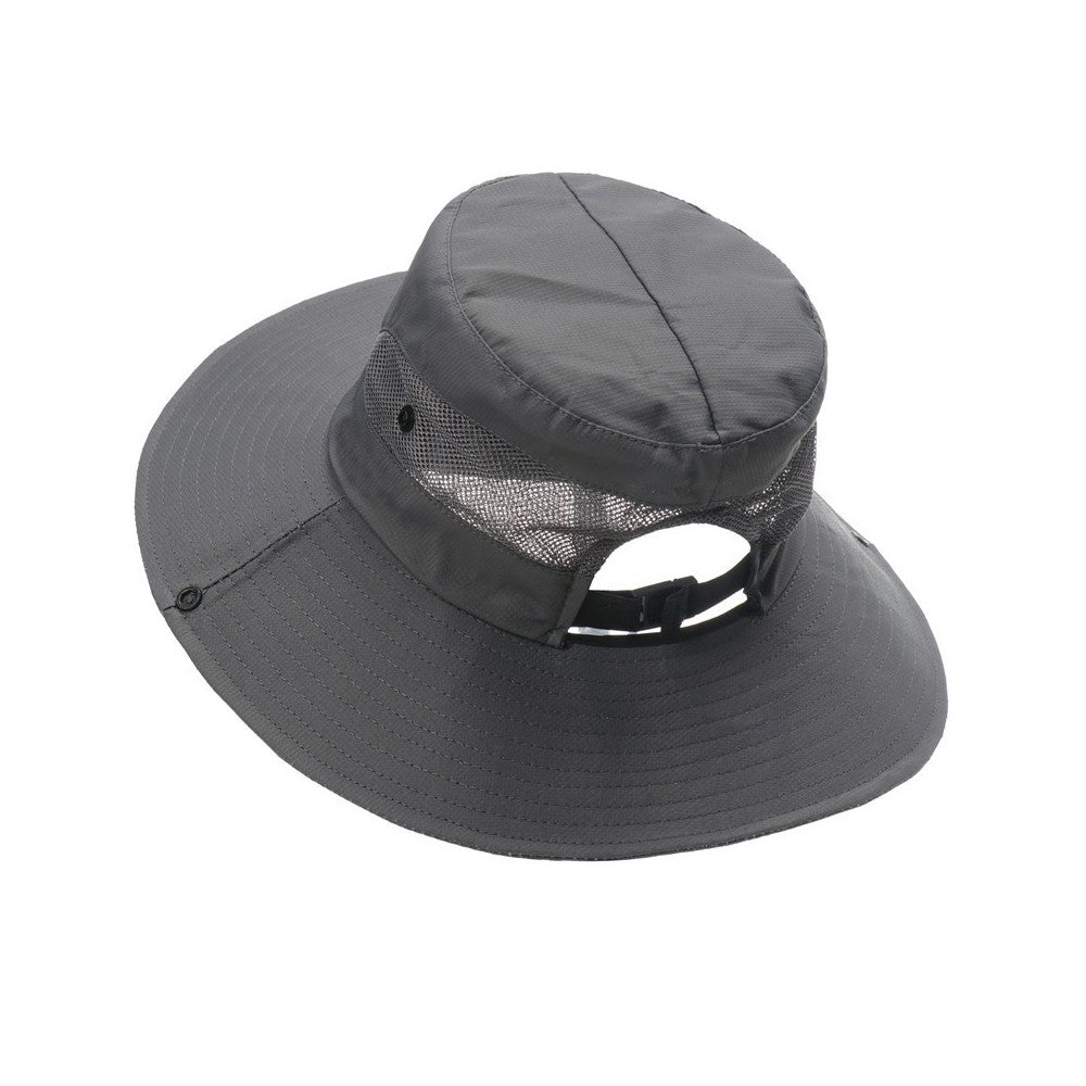 Wide Brim Bucket Hat Sun Hat Breathable Hiking Hat Fisherman Hat - Grey
