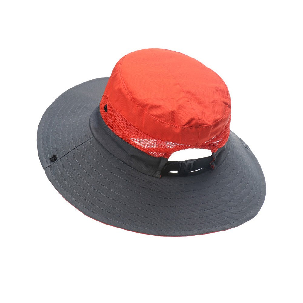 Wide Brim Bucket Hat Sun Hat Breathable Hiking Hat Fisherman Hat - Orange