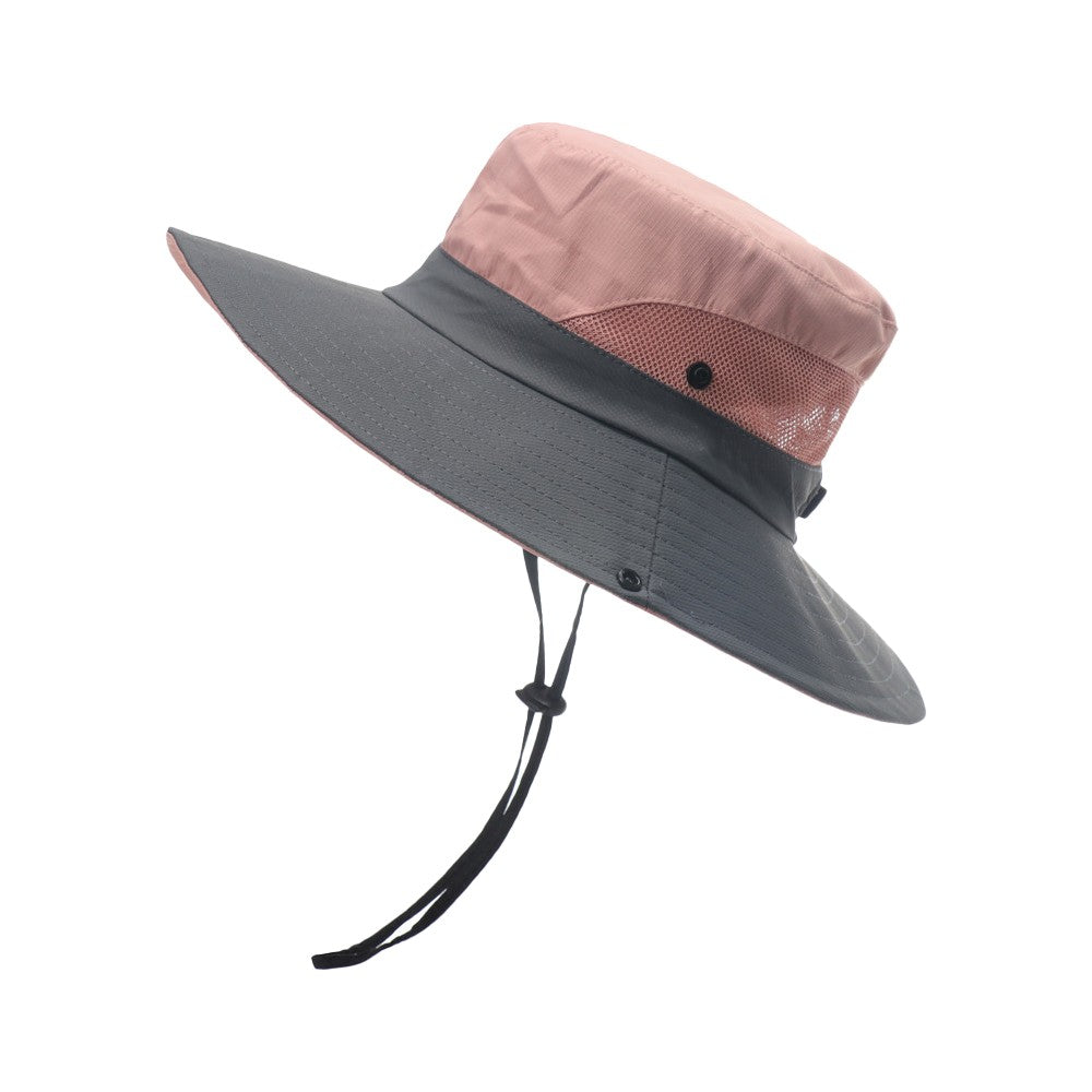 Wide Brim Bucket Hat Sun Hat Breathable Hiking Hat Fisherman Hat - Pink