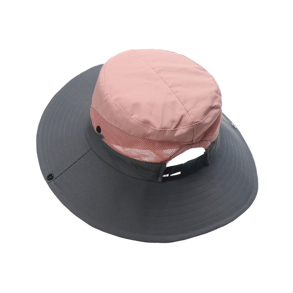 Wide Brim Bucket Hat Sun Hat Breathable Hiking Hat Fisherman Hat - Pink