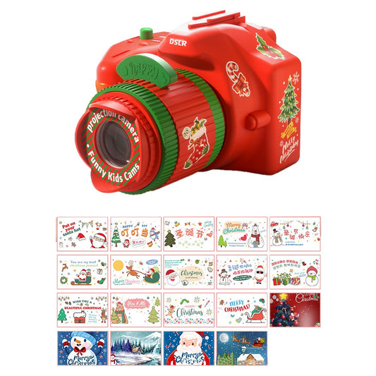 Christmas Projector Toy Children Cartoon Light Up Camera Projector - Red
