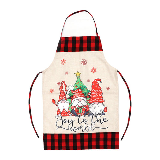 Christmas Printed Apron Sleeveless Kitchen Cooking Apron Baking Apron - Style 2