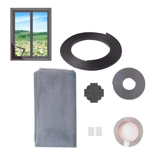 60x100cm Adjustable DIY Magnetic Window Screen with Grey PE Strip