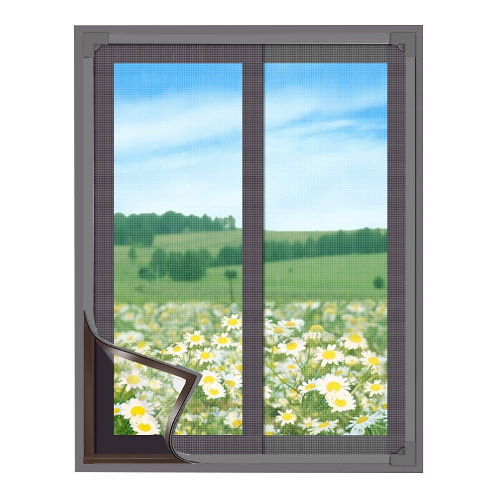 130x150cm Adjustable DIY Magnetic Window Screen with Grey PE Strip