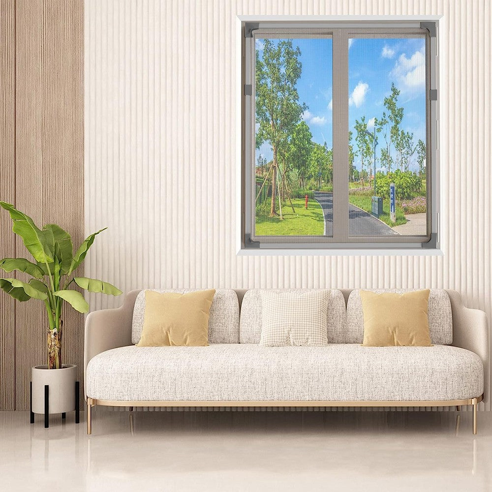 130x150cm Adjustable DIY Magnetic Window Screen with Grey PE Strip
