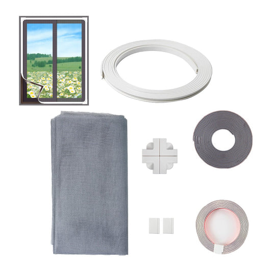 60x100cm Adjustable DIY Magnetic Window Screen with White PE Strip