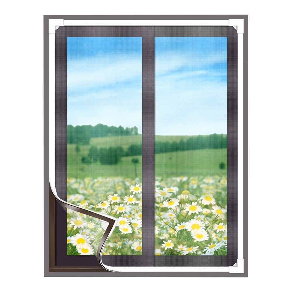 60x100cm Adjustable DIY Magnetic Window Screen with White PE Strip