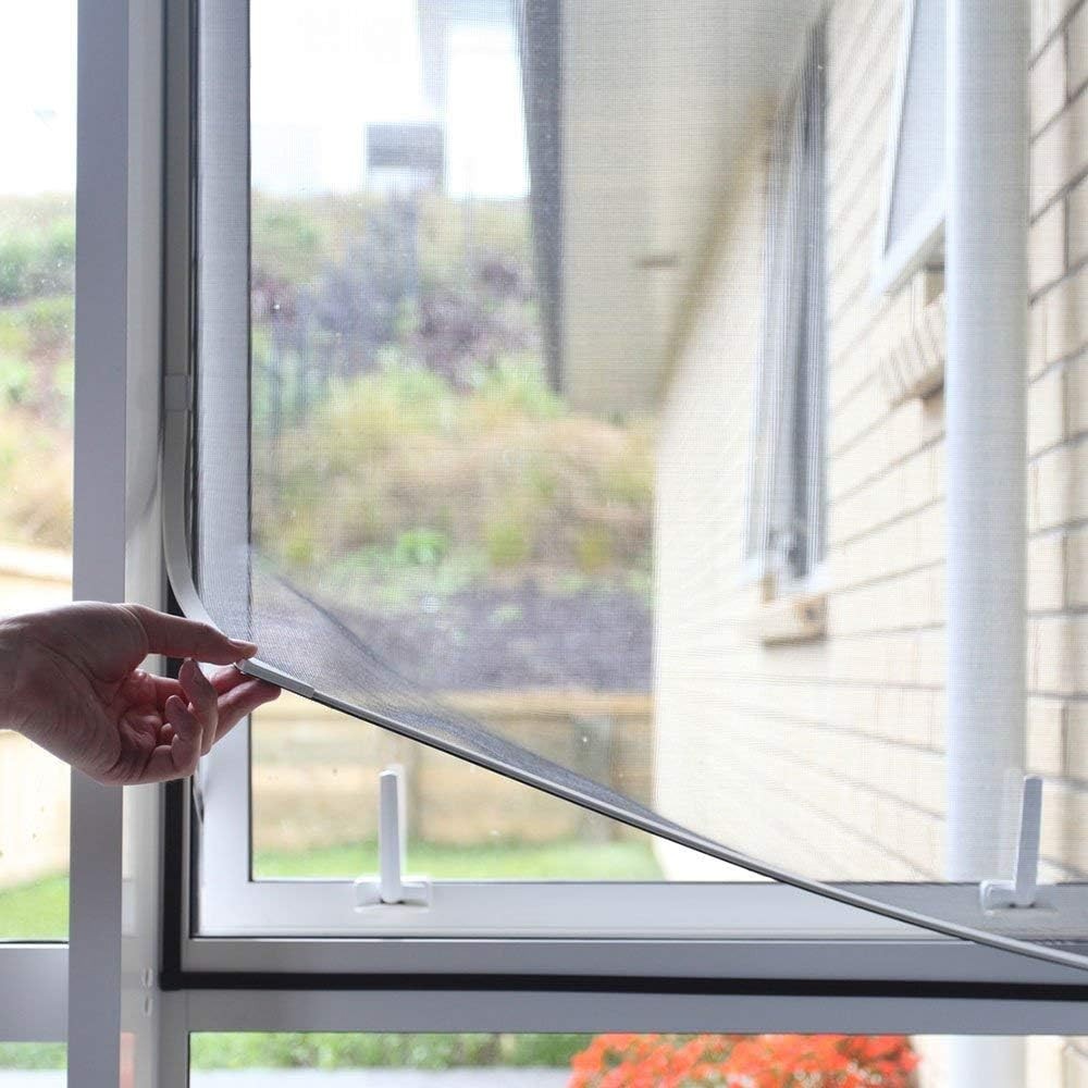 60x100cm Adjustable DIY Magnetic Window Screen with White PE Strip