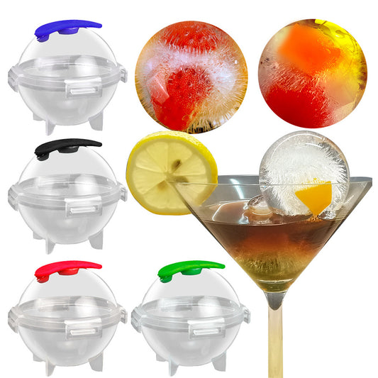 4Pcs Ice Ball Makers Large Round Ice Cube Moulds with Small Funnel