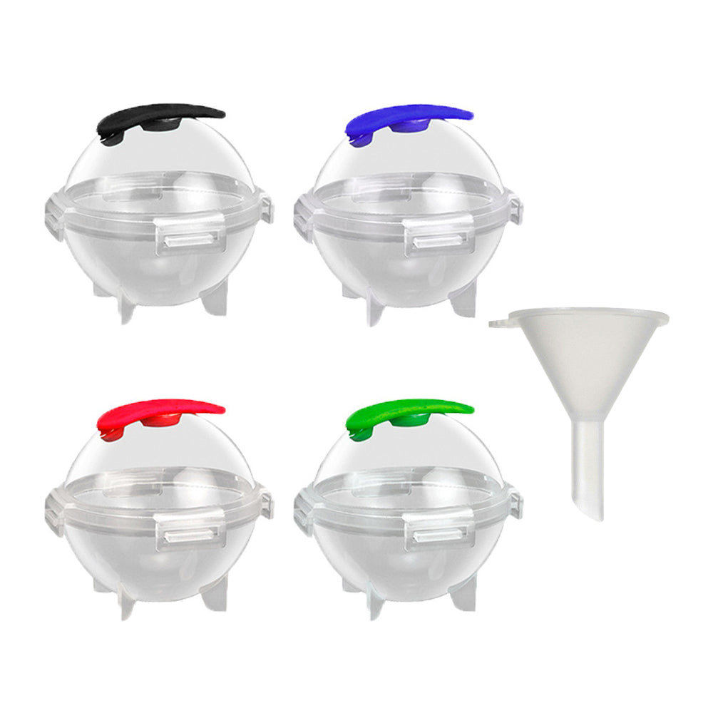 4Pcs Ice Ball Makers Large Round Ice Cube Moulds with Small Funnel