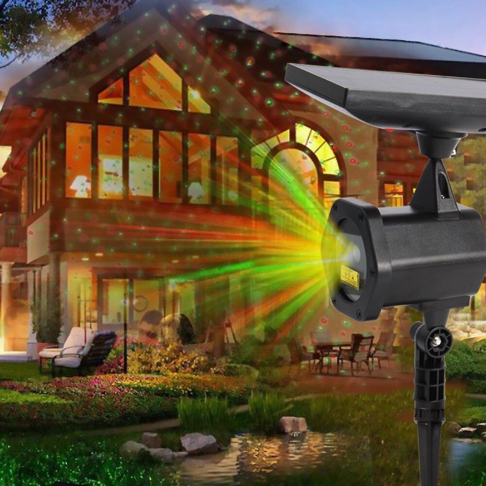 Solar Projector Christmas Outdoor Landscape Light Garden Lawn Lamp
