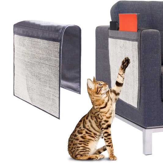 110x29cm Cats Cat Scratch Pad Cat Scratching Sofa Armrest Protector with Pockets