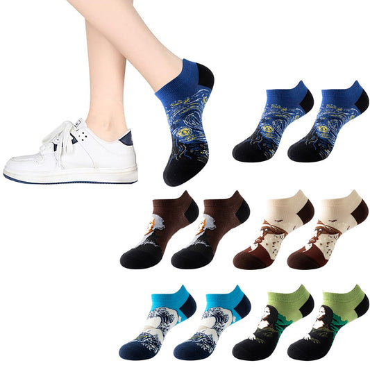 5 Pairs Low Cut Socks Funny No Show Socks