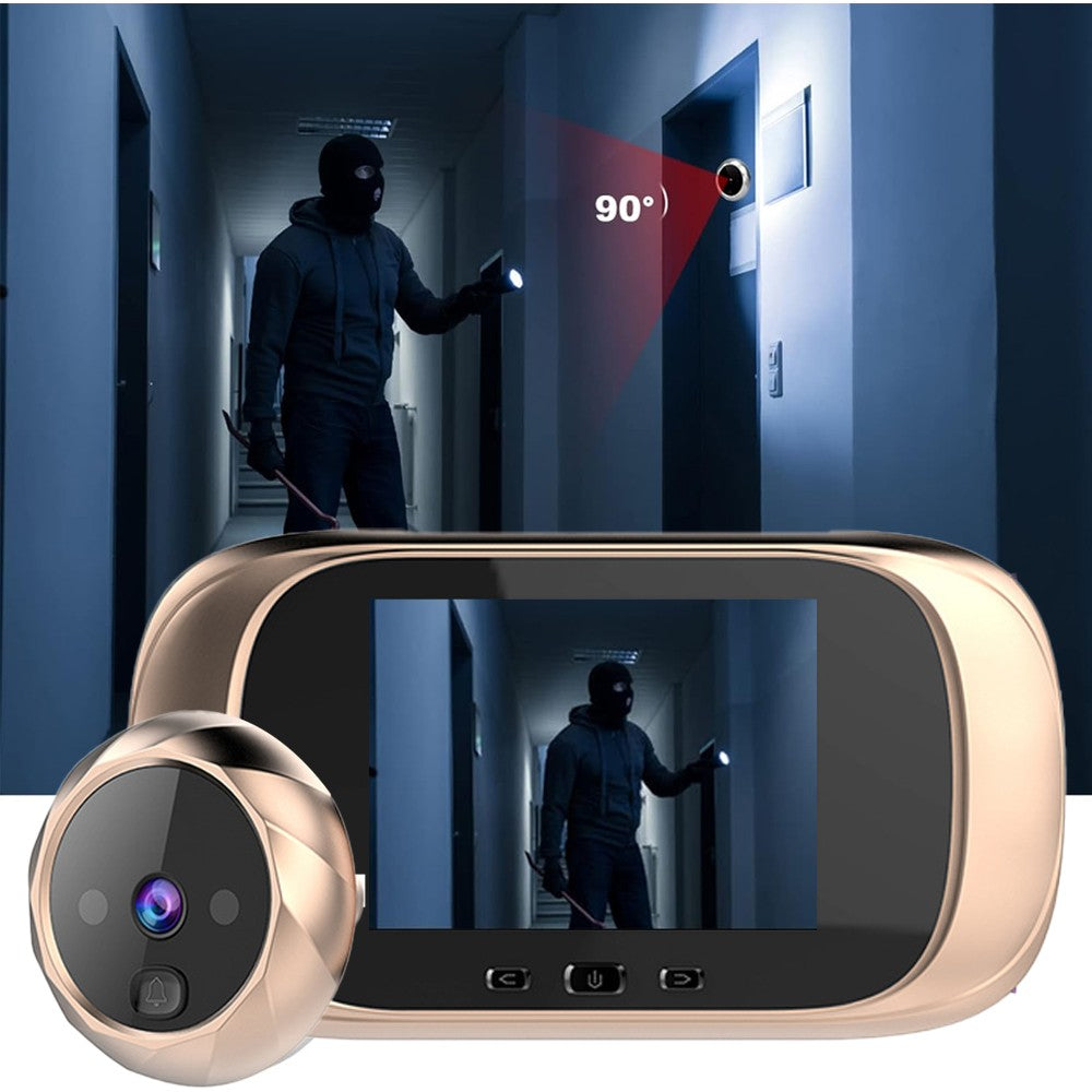 Wireless Digital Door Peephole LCD Door Viewer Home Security Camera - Gold