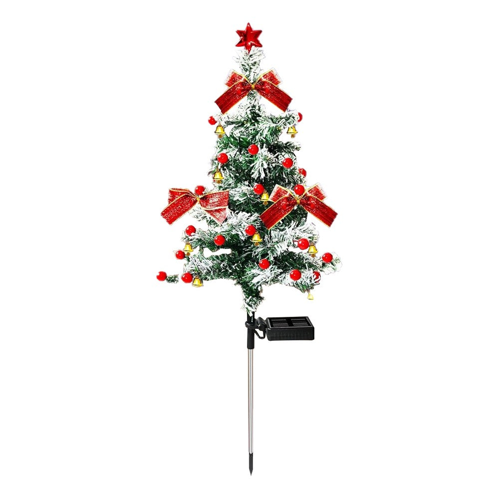 2Pcs Solar Christmas Tree Lights Outdoor Yard Stake Decorative Lights