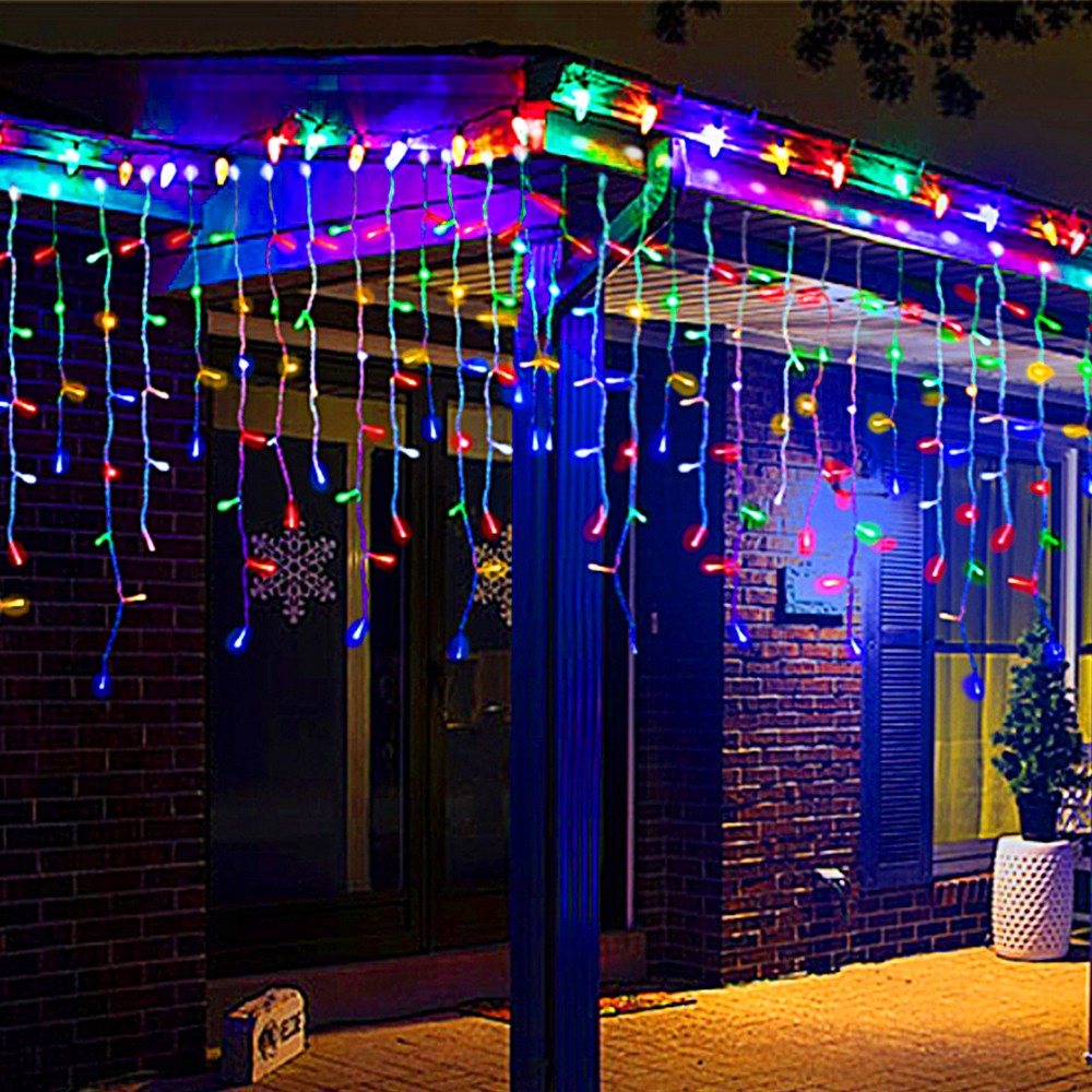 10M Solar Christmas String Lights Curtain Lights Xmas Lights - Multicolor Light