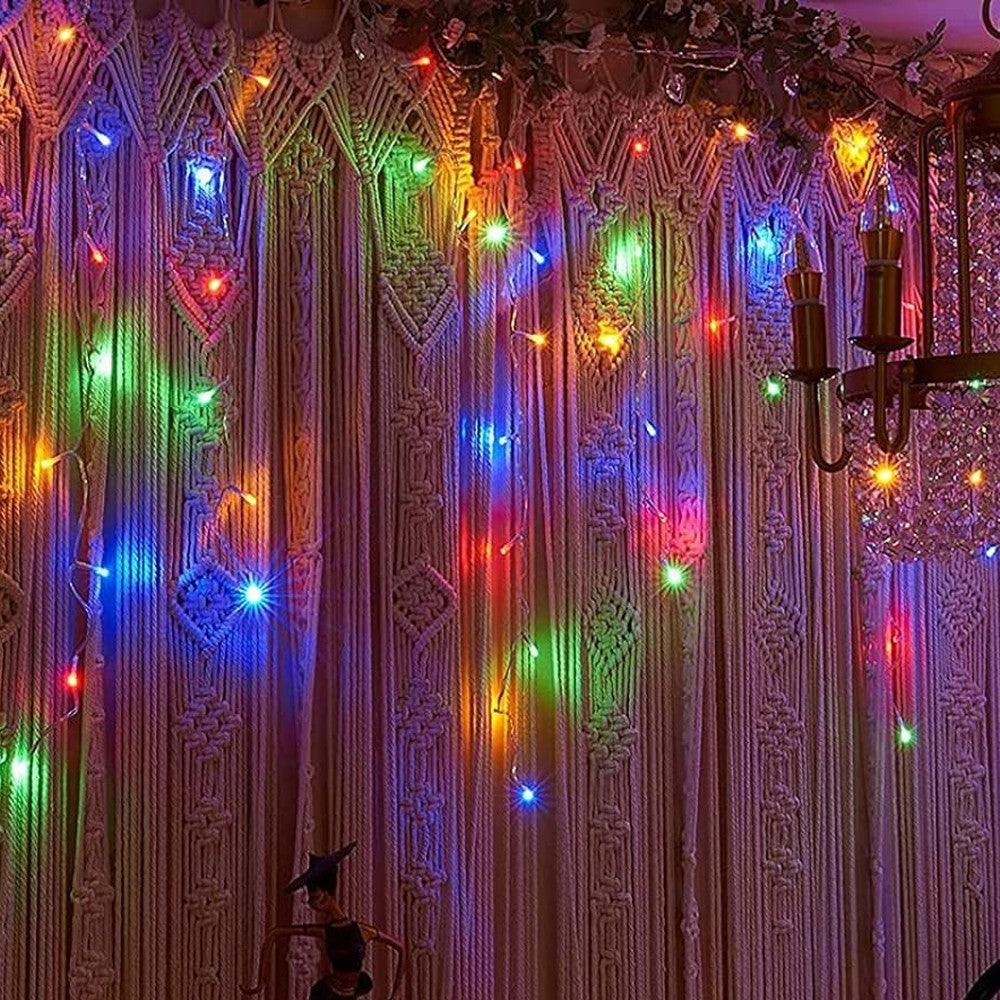 10M Solar Christmas String Lights Curtain Lights Xmas Lights - Multicolor Light