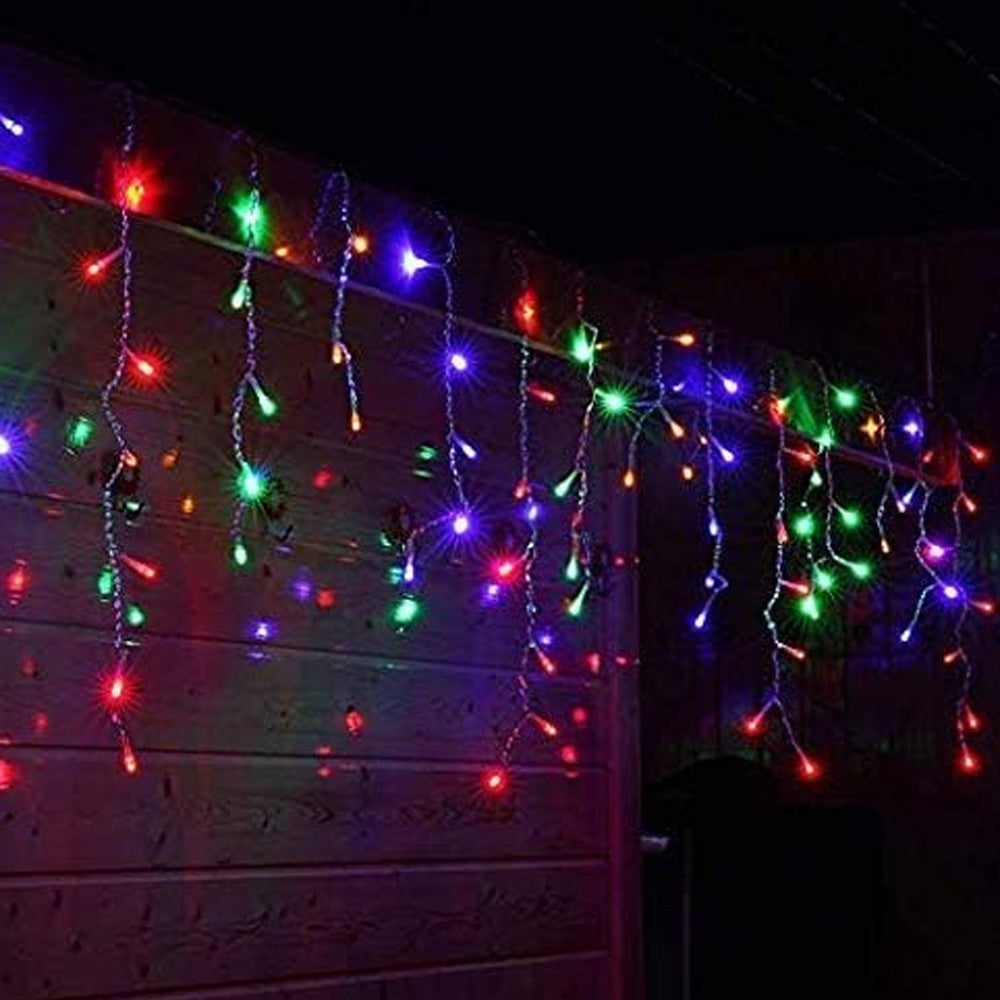 10M Solar Christmas String Lights Curtain Lights Xmas Lights - Multicolor Light