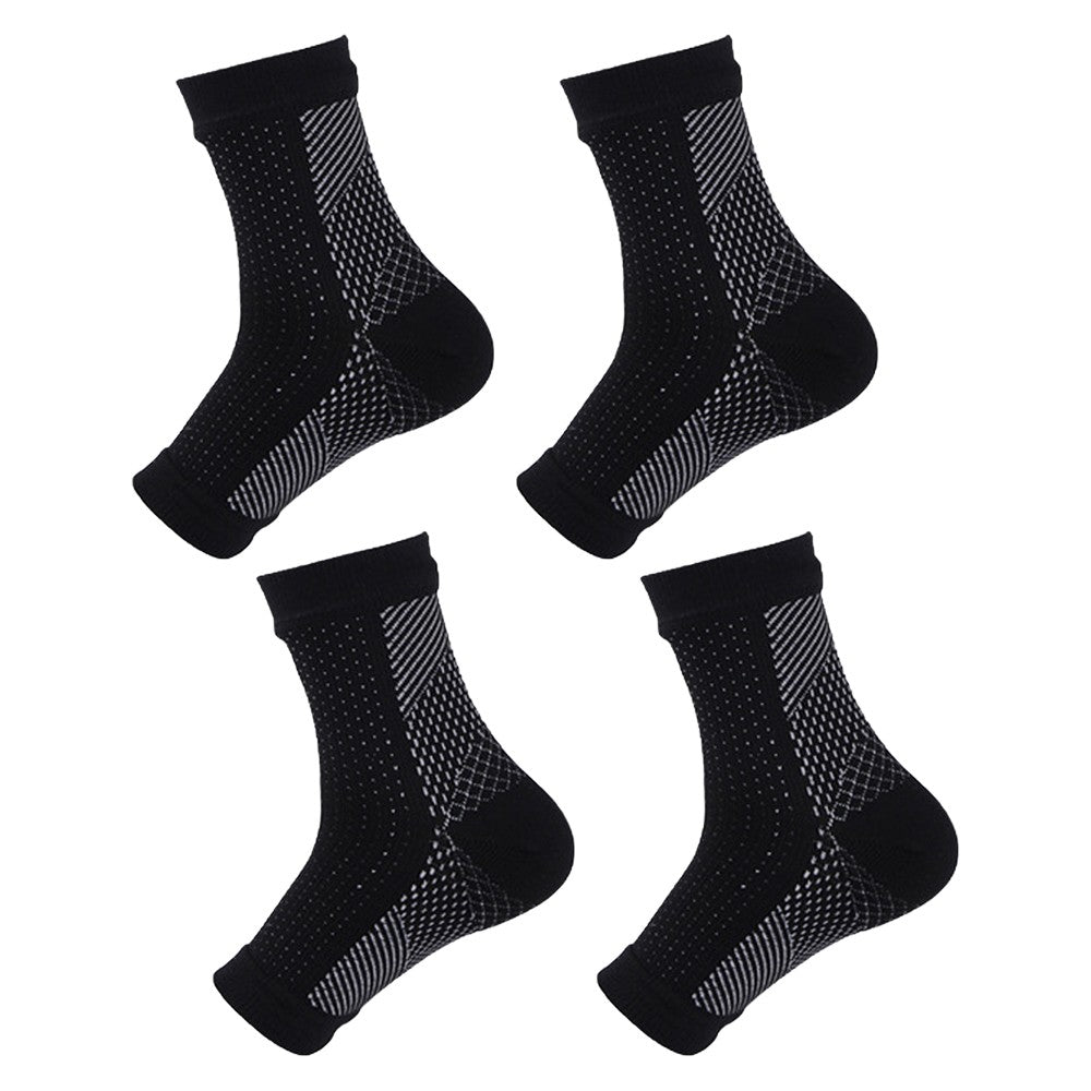 2 Pairs Compression Ankle Support Socks Short Socks - Black L
