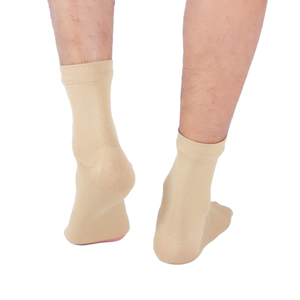 2 Pairs Ankle Compression Socks Ankle Support Brace Socks Foot Sleeve Short Socks Nude L