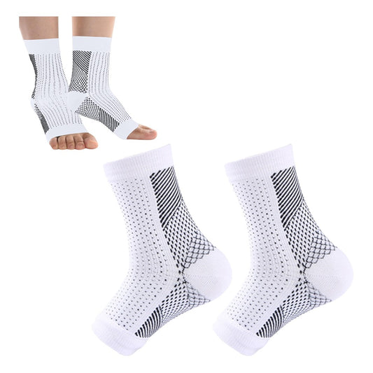 2 Pairs Compression Ankle Support Socks Short Socks - White S