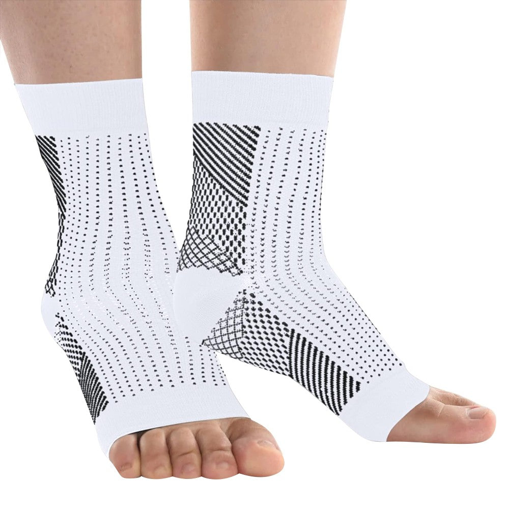 2 Pairs Compression Ankle Support Socks Short Socks - White S