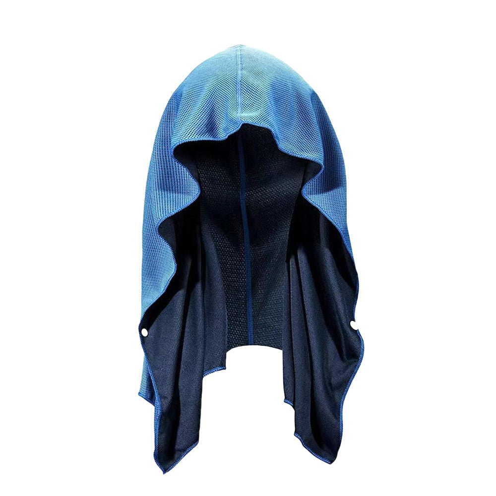 U-Shape Cooling Hoodie Towel for Sport Workout Camping Cycling - Blue