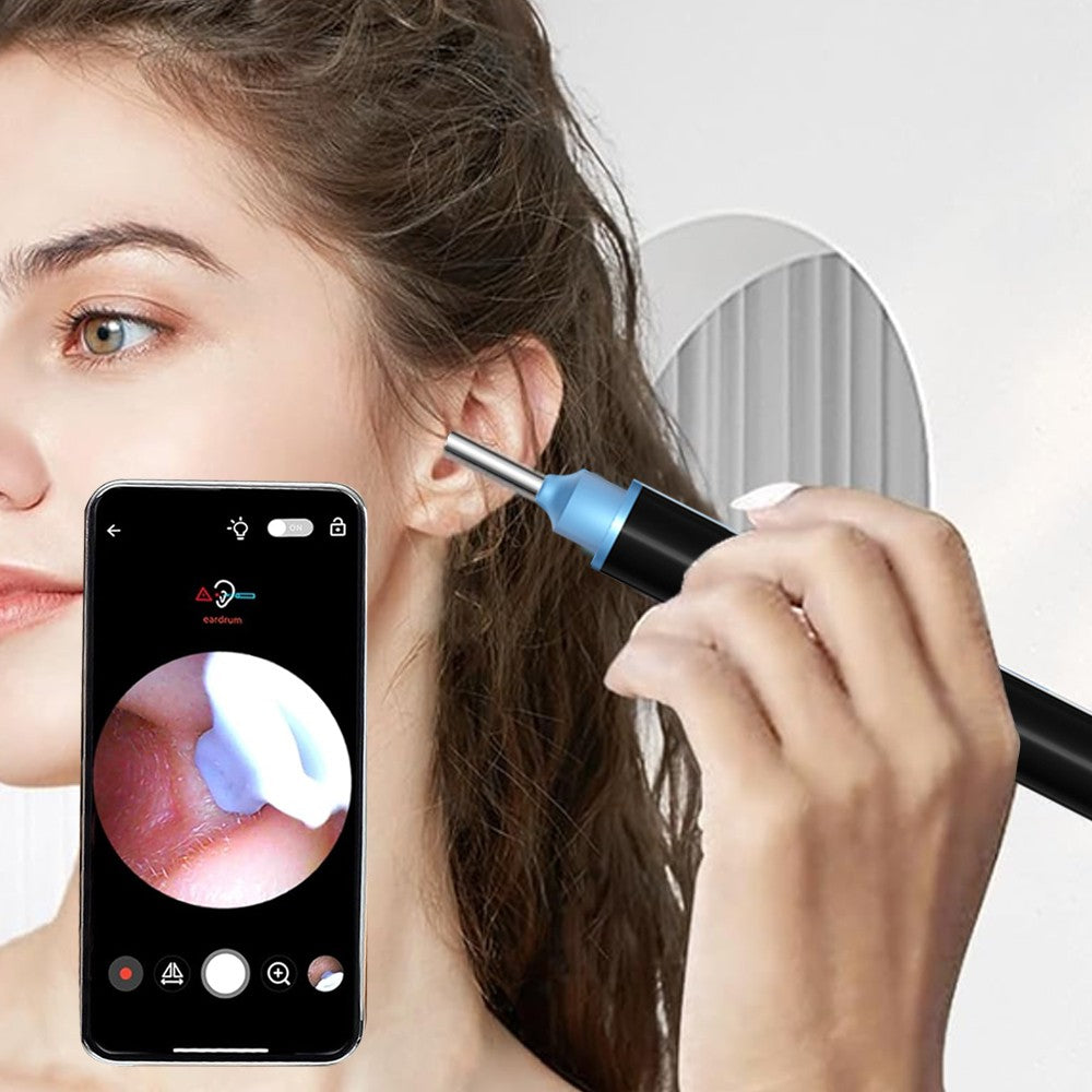 Ear Wax Removal Tool Ear Cleaner with Camera Wireless WiFi Visual Ear Otoscope Earwax Removal Kit Black
