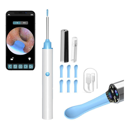 Ear Wax Removal Tool Ear Cleaner with Camera Wireless WiFi Visual Ear Otoscope Earwax Removal Kit White