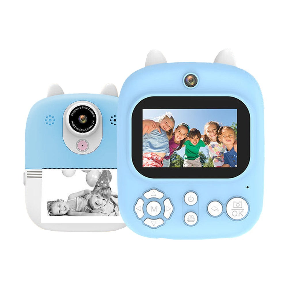 Kids Camera Instant Print 2000W Pixel Selfie Digital Camera with Print Papers and 32G TF Card Blue
