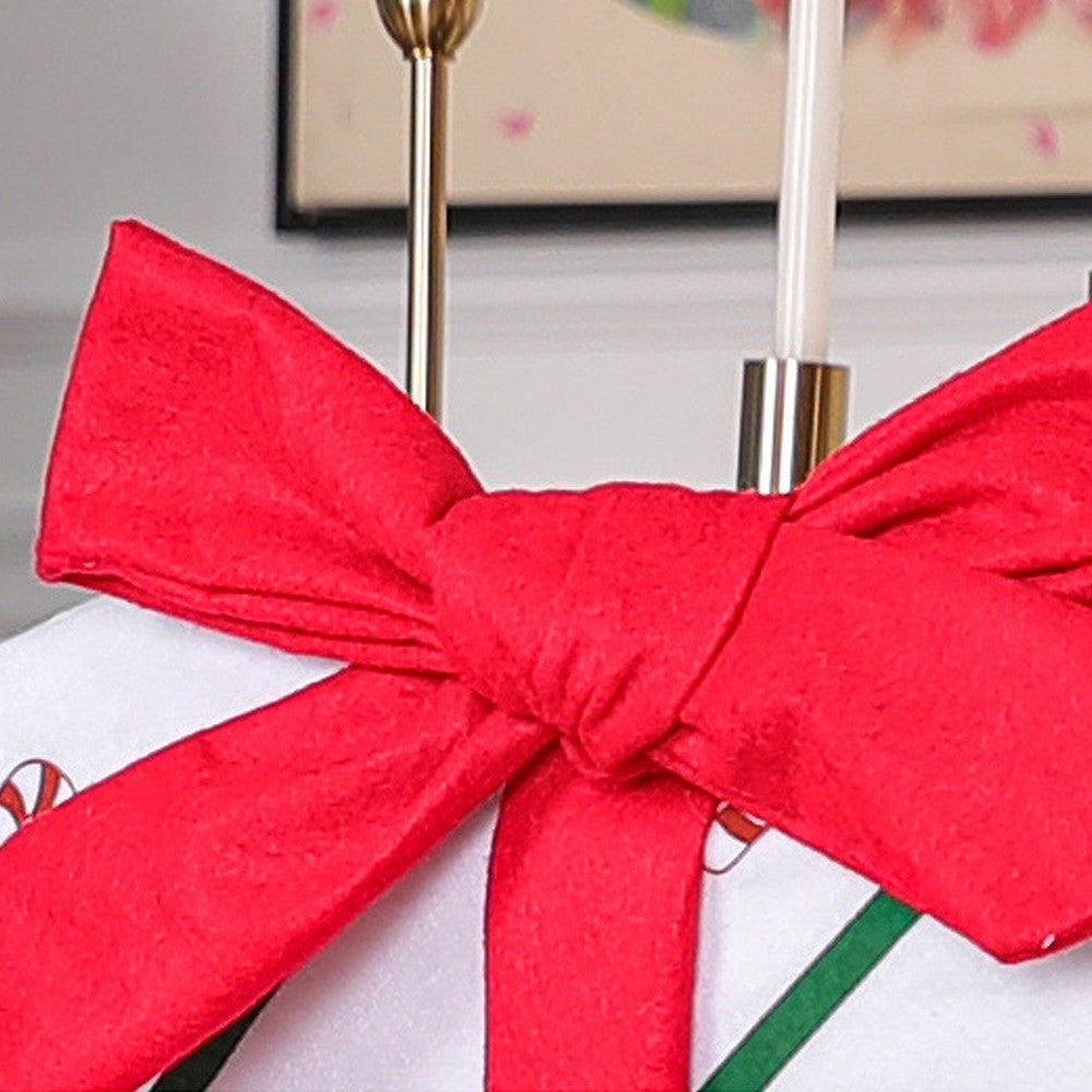 4Pcs Christmas Bowknot Chair Back Cover Xmas Dining Chair Slipcovers - White