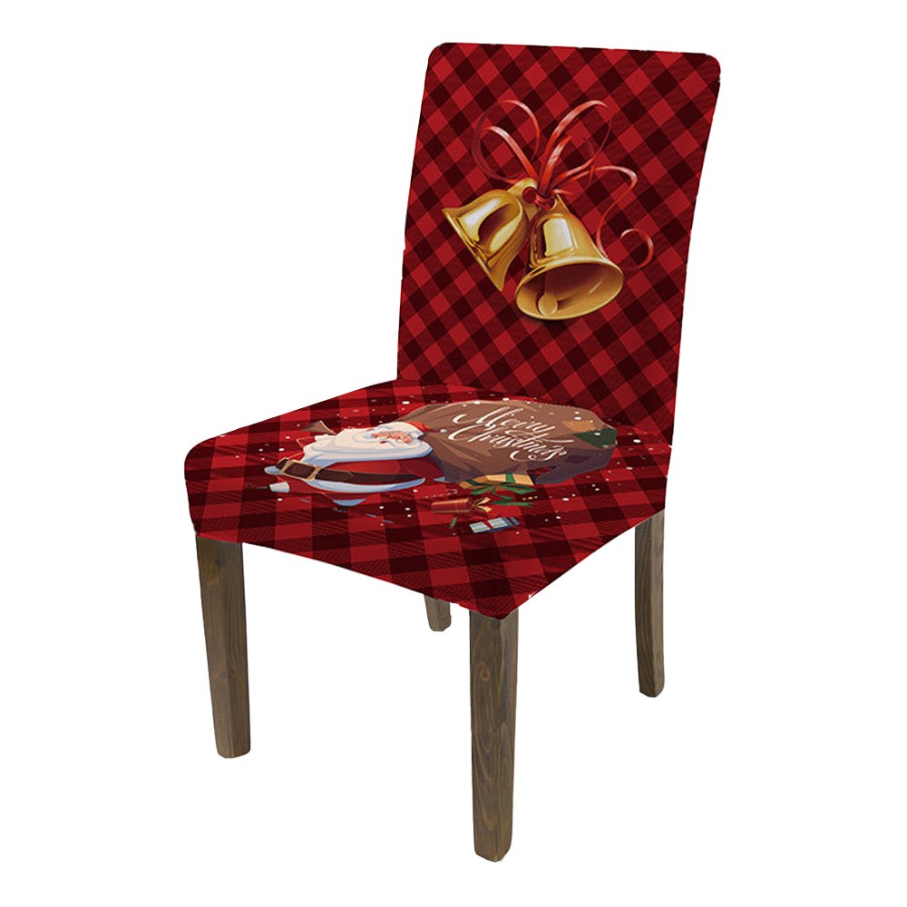 2Pcs Christmas Stretch Chair Cover Dining Room Chair Protector Cover - Style 2