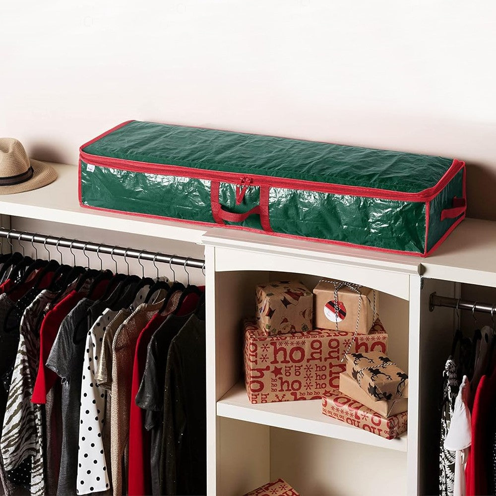 Christmas Wrapping Paper Storage Container Organizer - Green