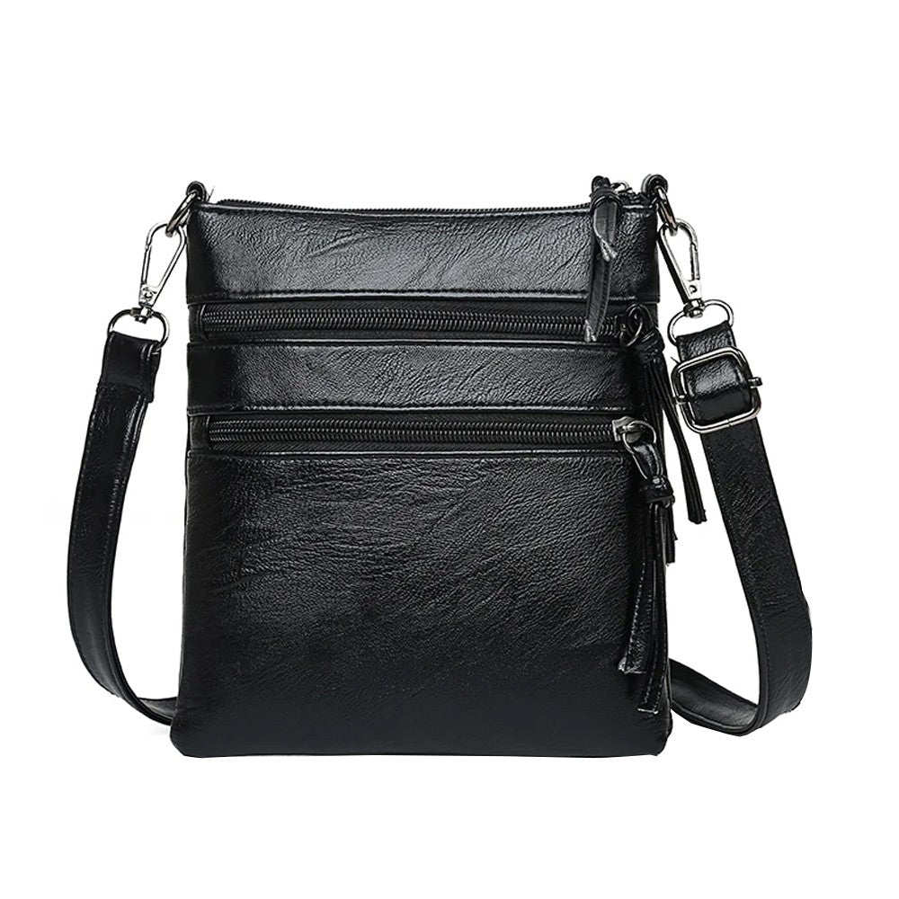 1Pc Multi-Pocket Womens Mobile Phone Bag Crossbody Bag Shoulder Bag - Black