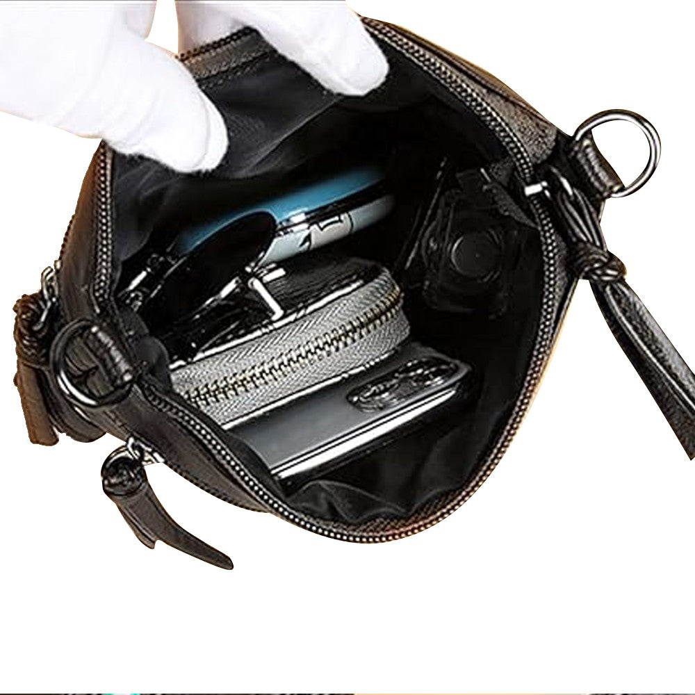 1Pc Multi-Pocket Womens Mobile Phone Bag Crossbody Bag Shoulder Bag - Black