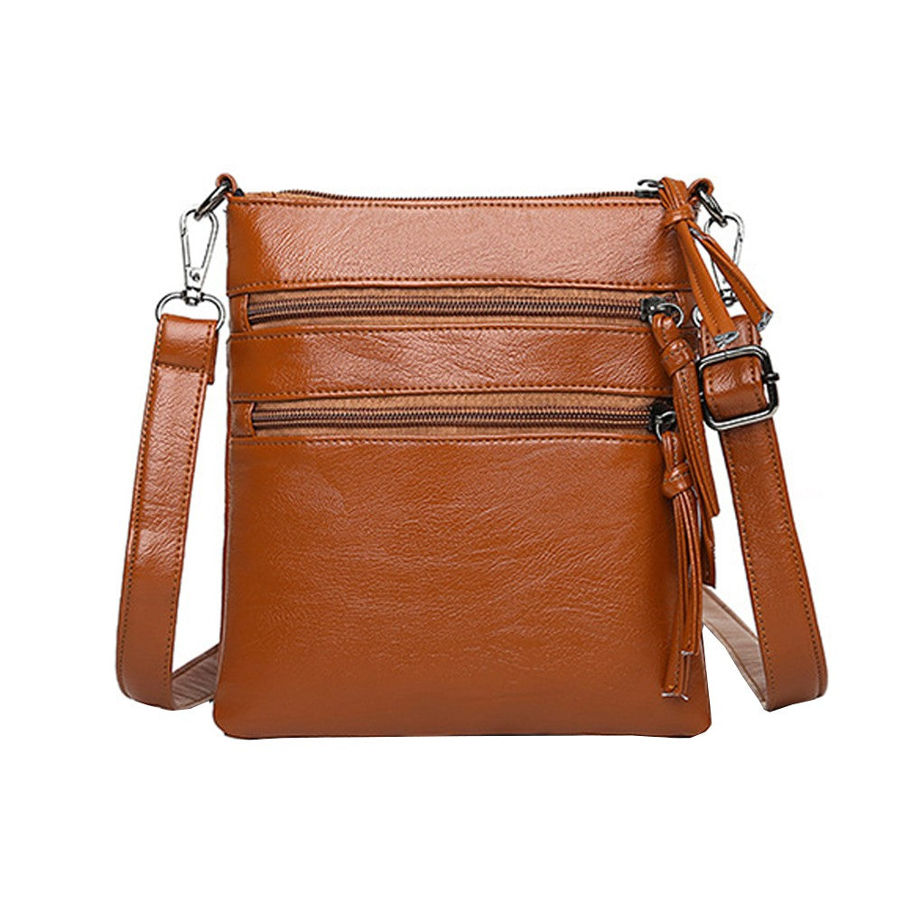 1Pc Multi-Pocket Womens Mobile Phone Bag Crossbody Bag Shoulder Bag - Brown