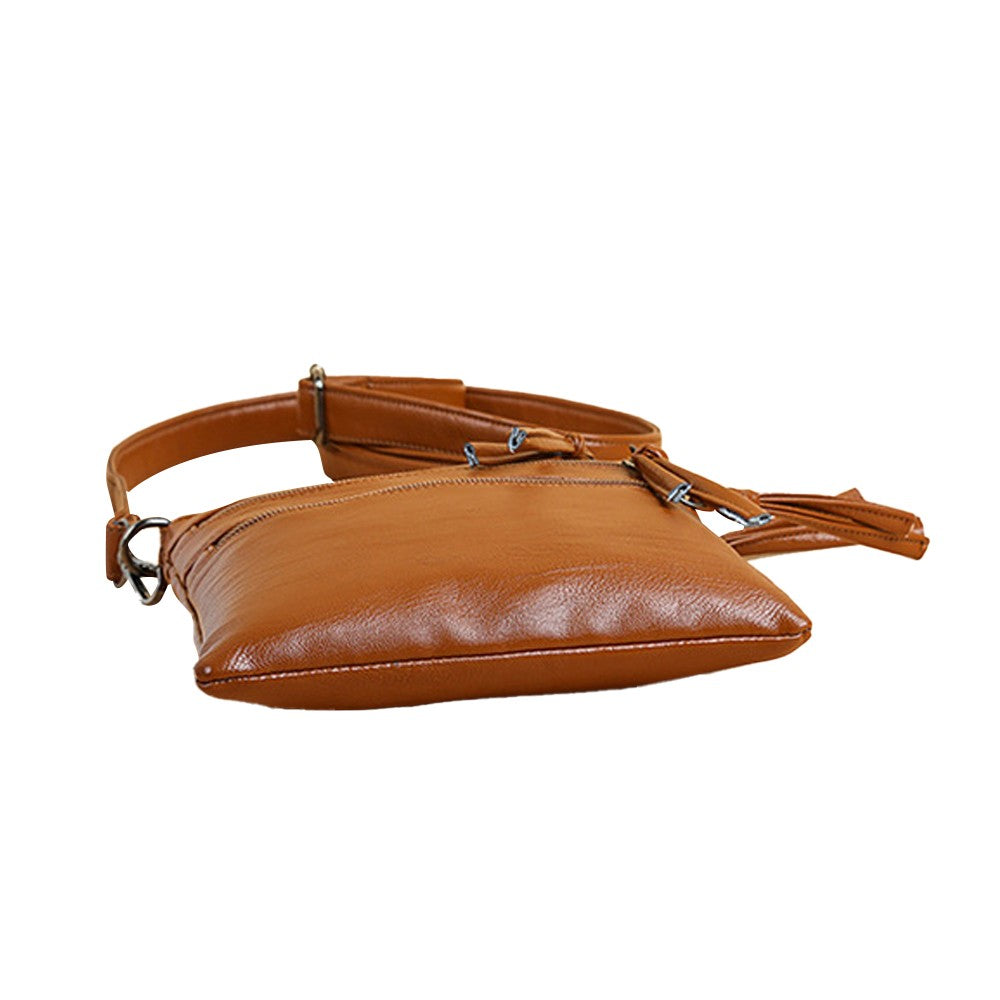 1Pc Multi-Pocket Womens Mobile Phone Bag Crossbody Bag Shoulder Bag - Brown