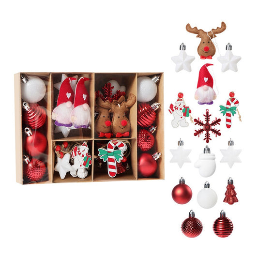1 Set of 32Pcs Christmas Balls Ornaments Christmas Tree Hangings - Style 2