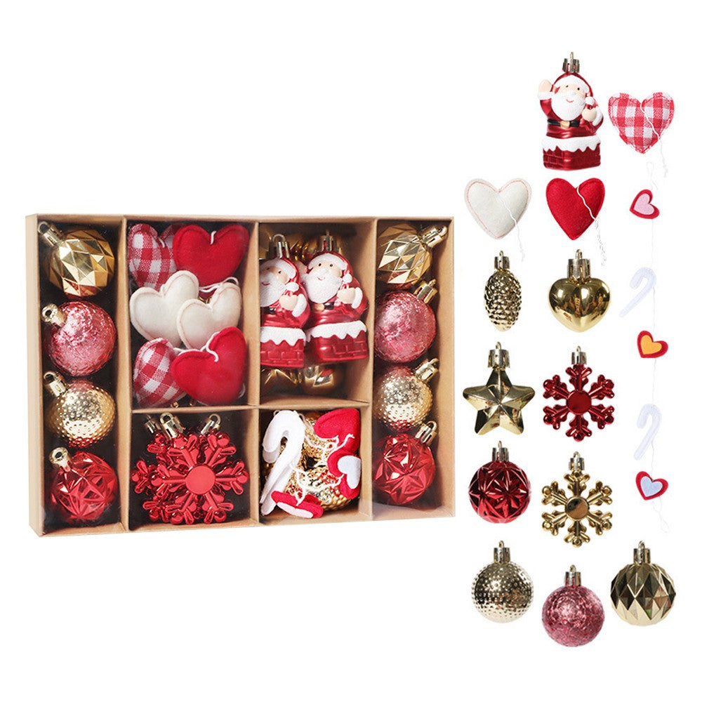 1 Set of 32Pcs Christmas Balls Ornaments Christmas Tree Hangings - Style 3