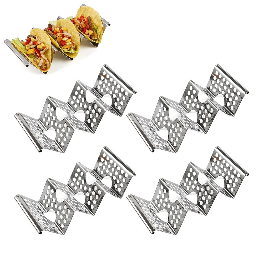 4Pcs Stainless Steel Taco Holders Taco Stand Taco Tray Rack
