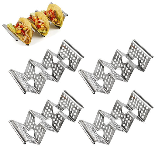 4Pcs Stainless Steel Taco Holders Taco Stand Taco Tray Rack