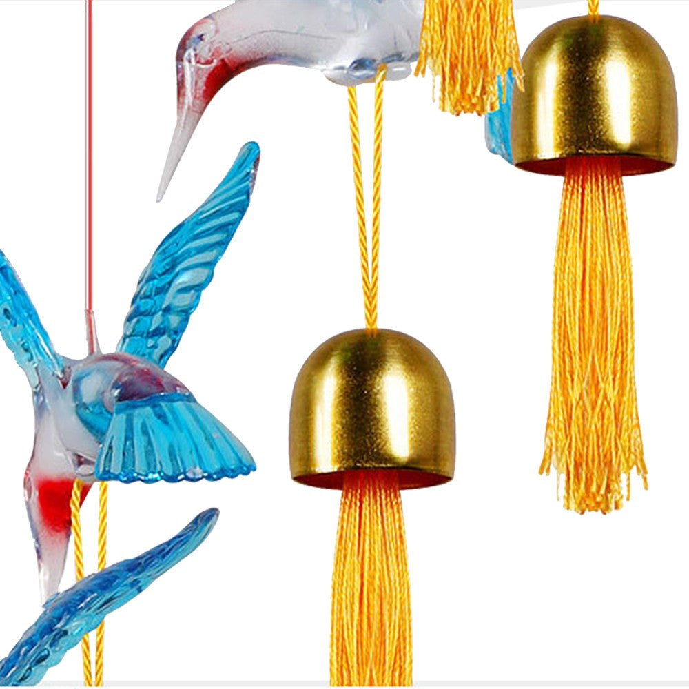 1Pc Solar Wind Chime Light Color Changing Garden Light - Blue Hummingbird