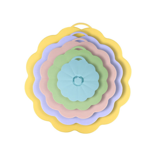 Set of 5 Reusable Silicone Lids Covers for Cups Bowls Pots - Set 1