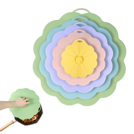 Set of 5 Reusable Silicone Lids Covers for Cups Bowls Pots - Set 2