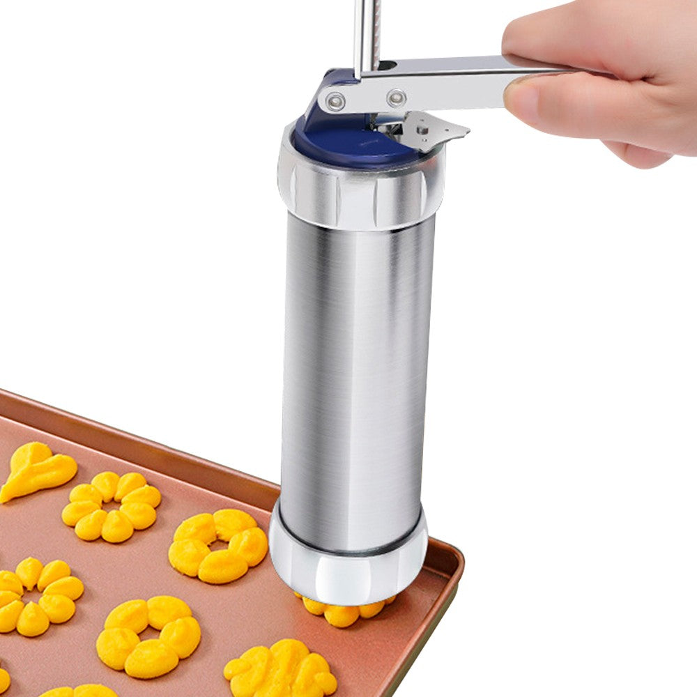 Cookie Press Gun Set Biscuit Maker with 20 Cookie Stencil Discs and 4 Icing Tips