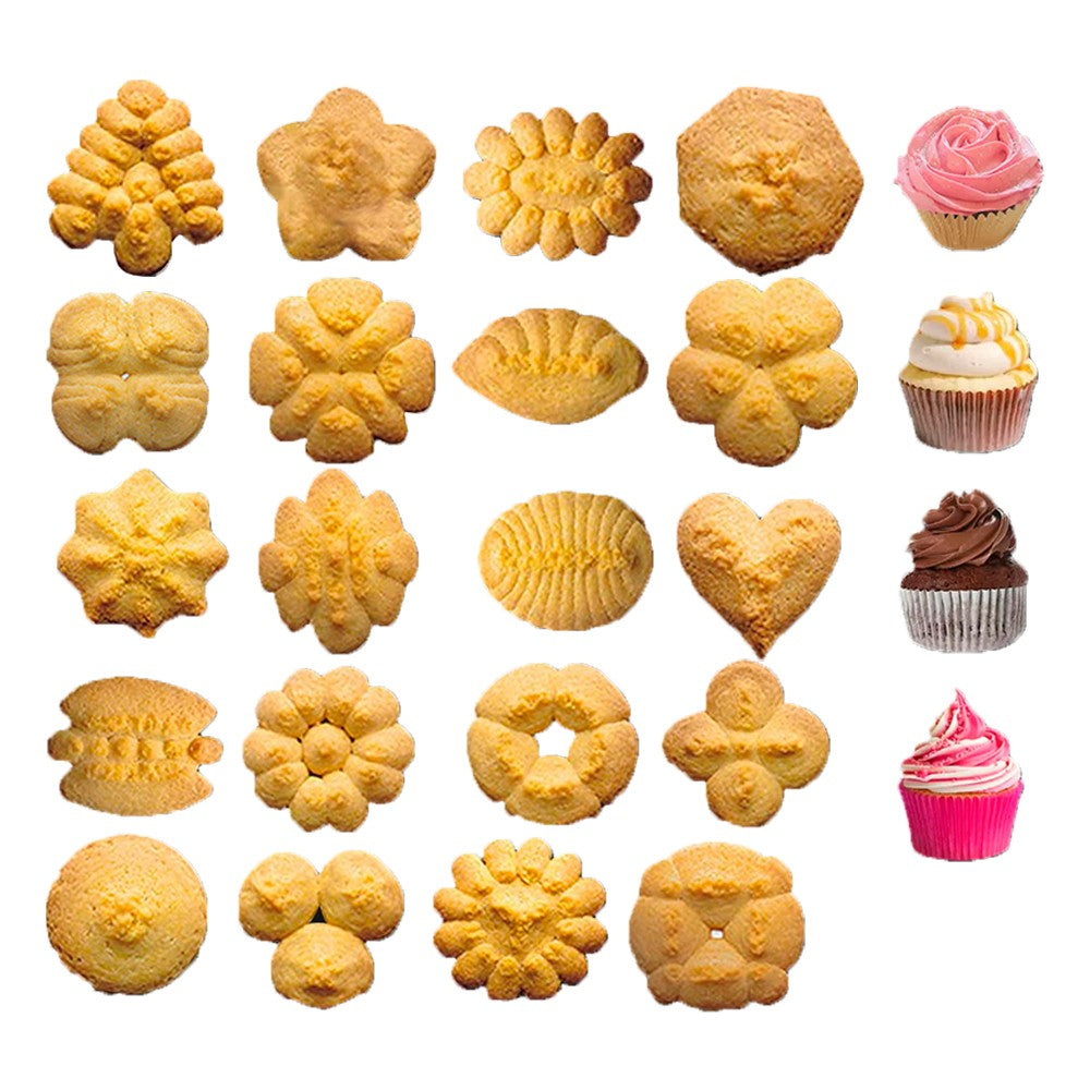 Cookie Press Gun Set Biscuit Maker with 20 Cookie Stencil Discs and 4 Icing Tips